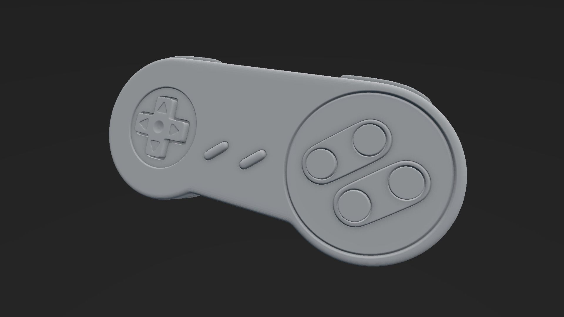 Super Nintendo Joypad Keychain 3D print model_4