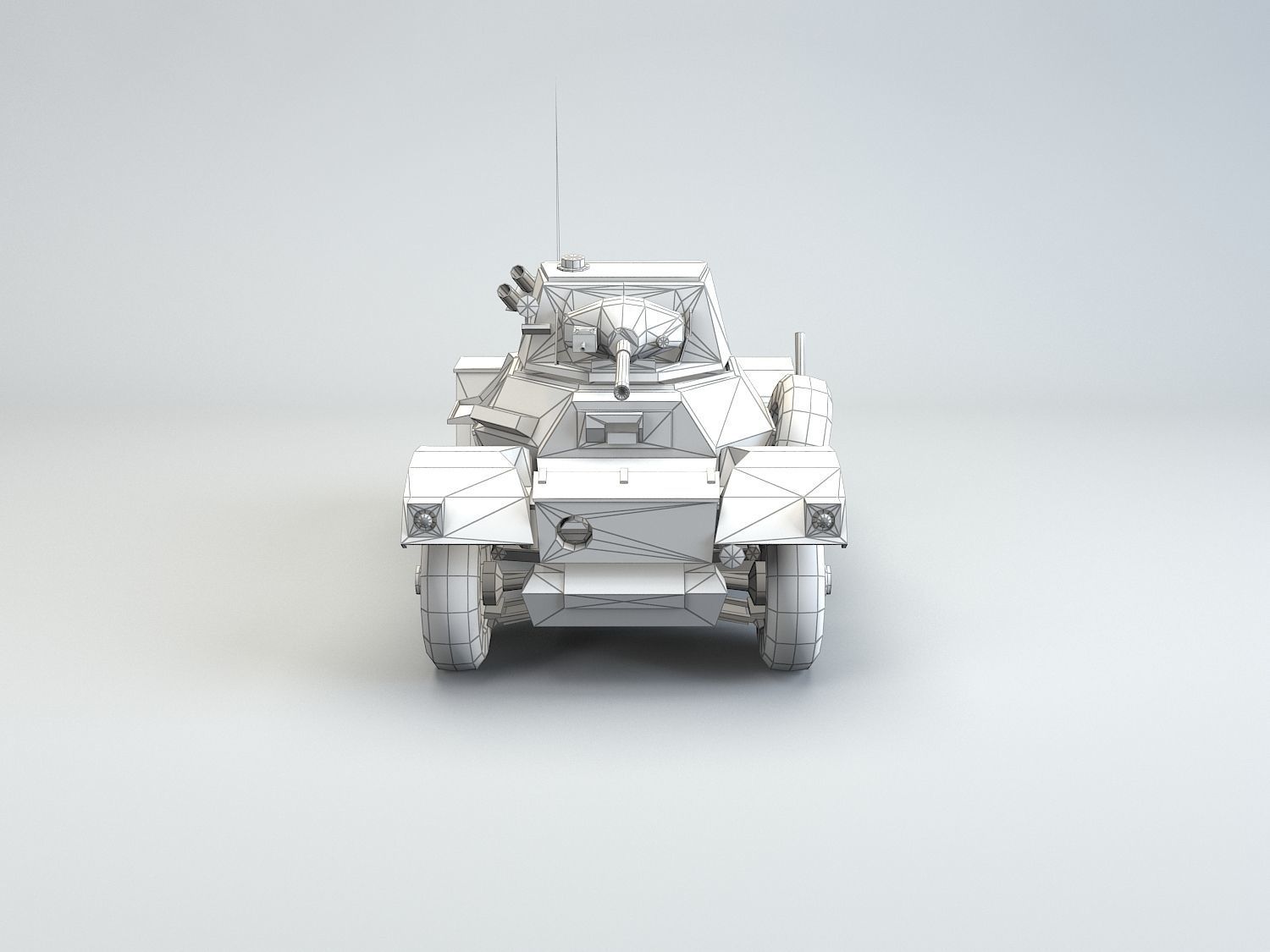 Low Poly Daimler MK II armored car Low-poly 3D model_6