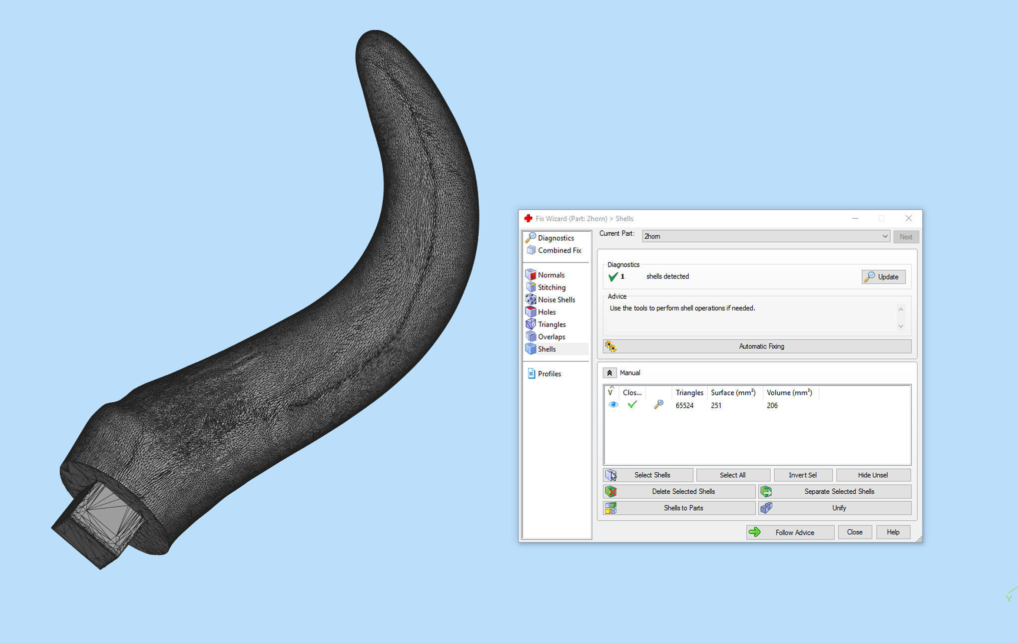 Bull Skull with Separate Horns 3D print model_11