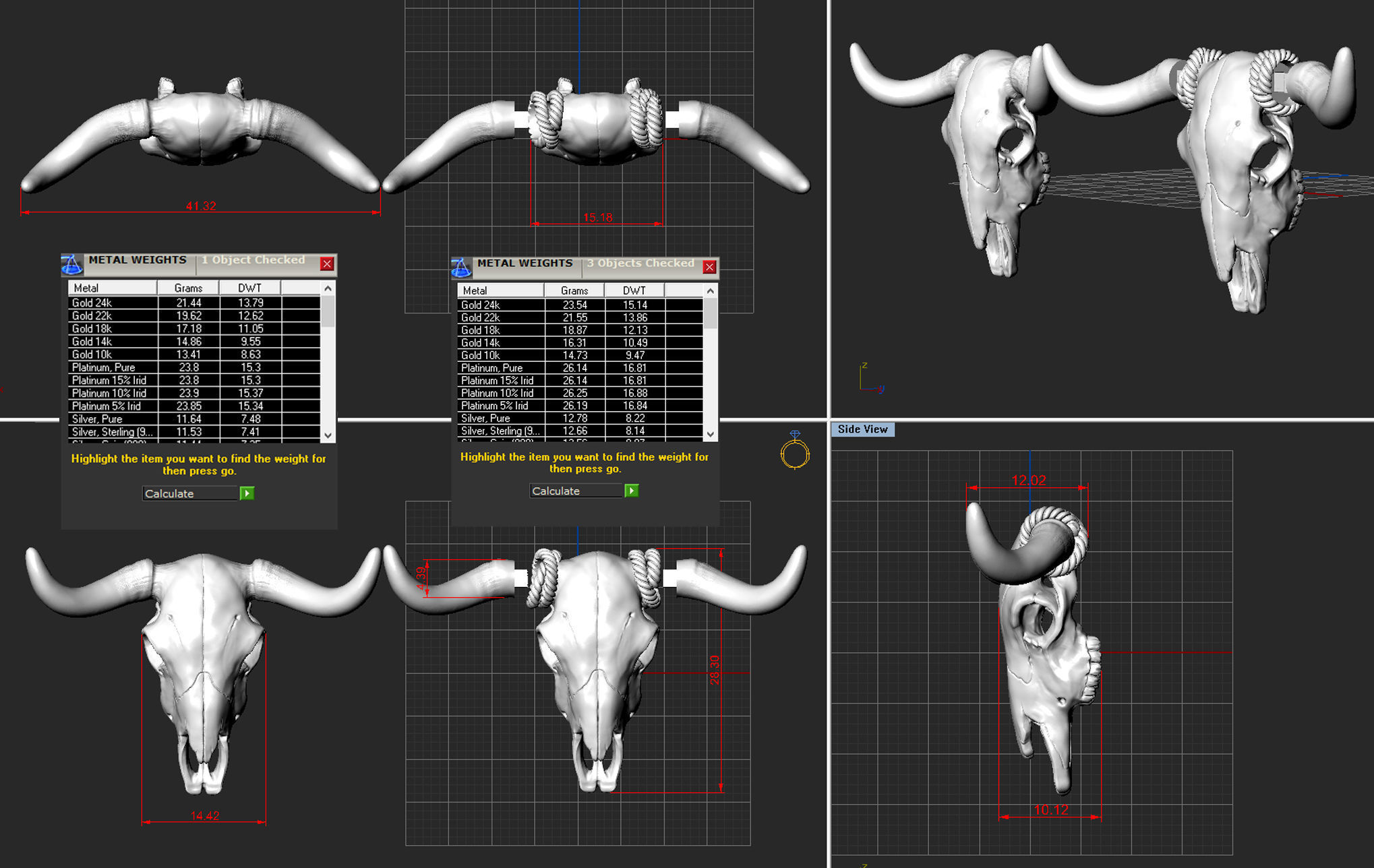 Bull Skull with Separate Horns 3D print model_8