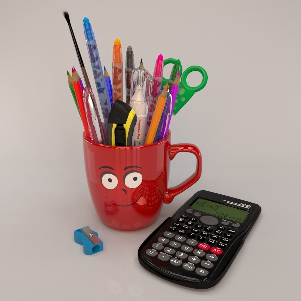 Stationery Products 3D model_1