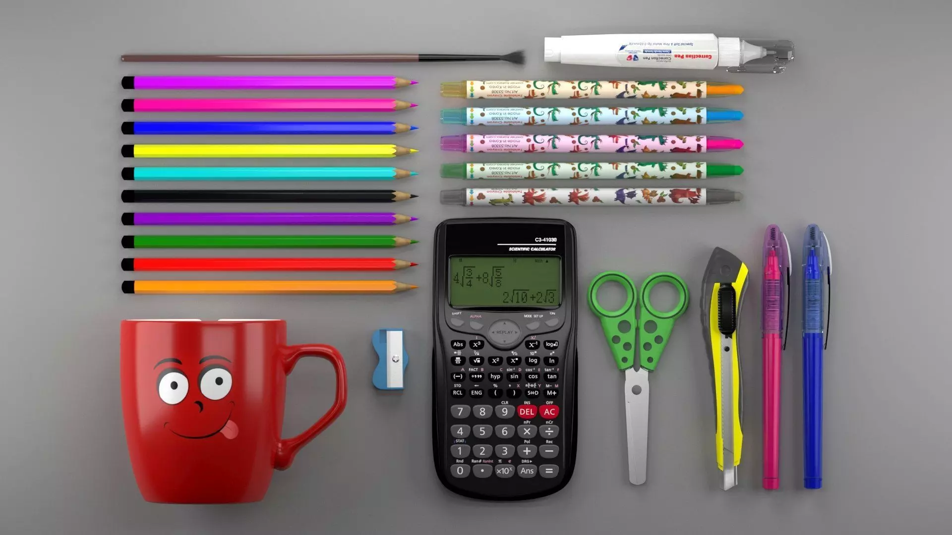 Stationery Products 3D model_0