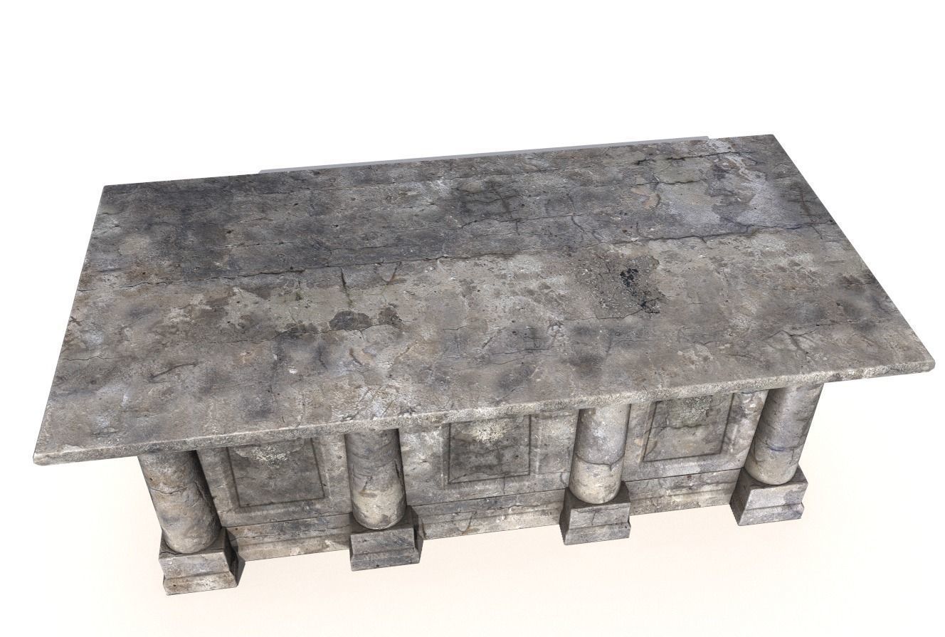 Old stone altar 3 3D model_4