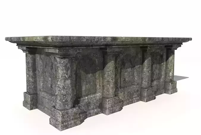Old stone altar 6 Low-poly 3D model
