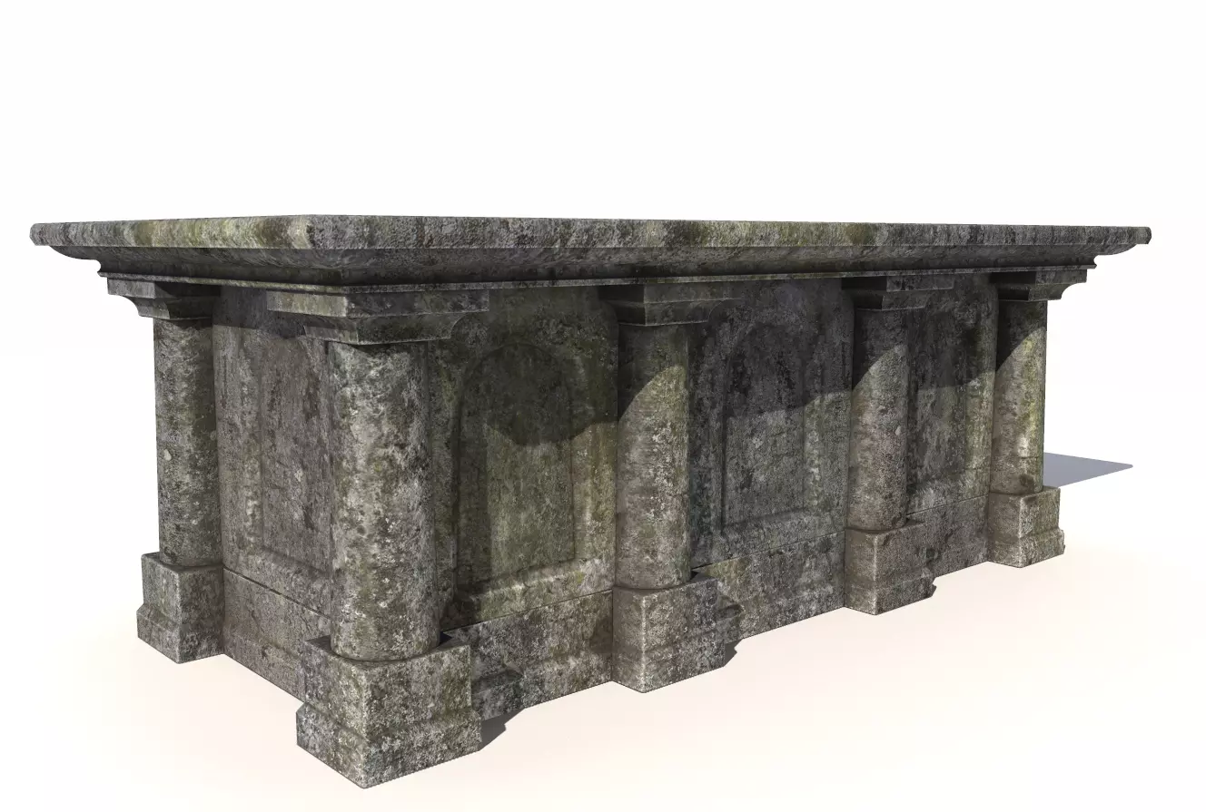 Old stone altar 6 Low-poly 3D model