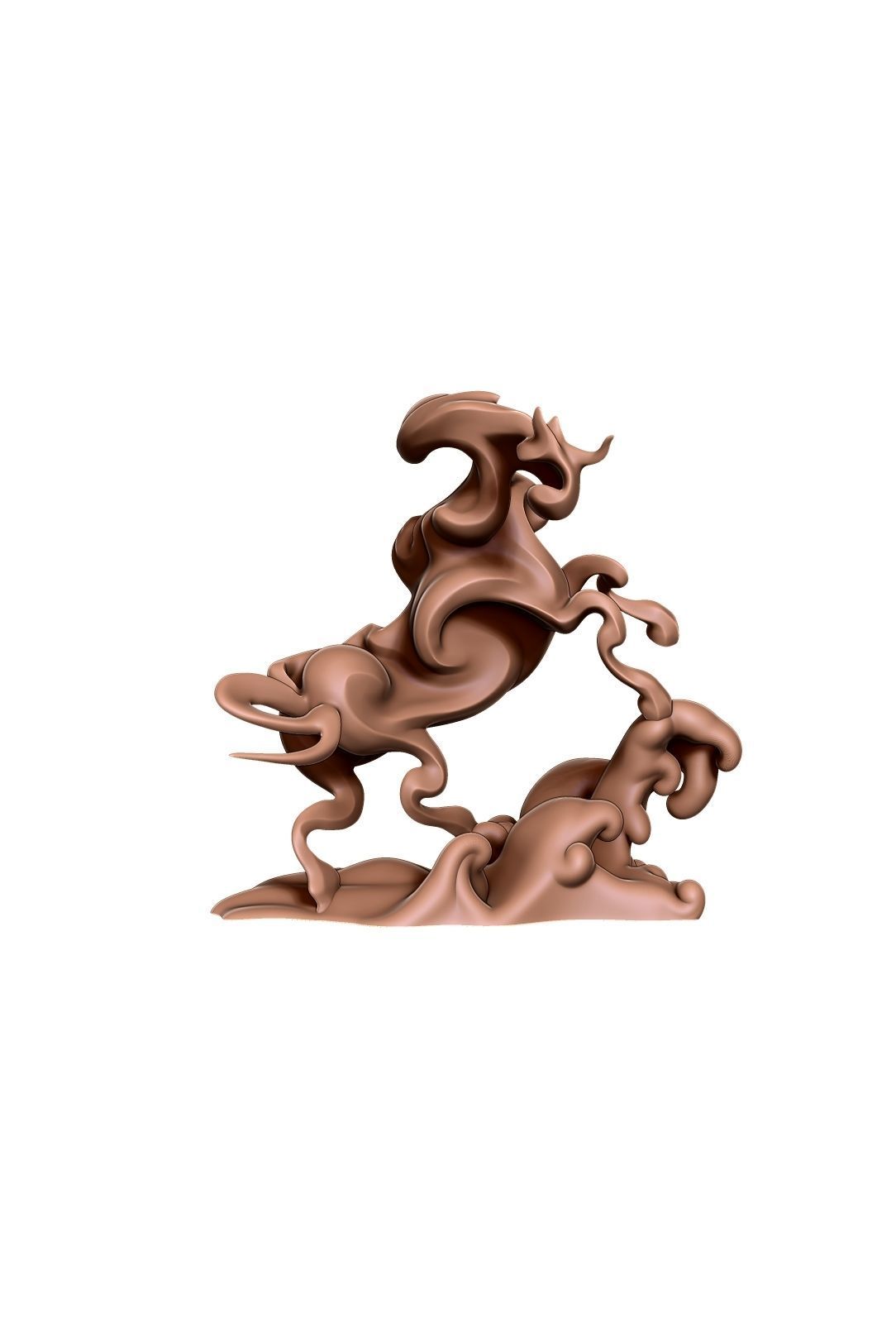 Horse waves 3D print model_1