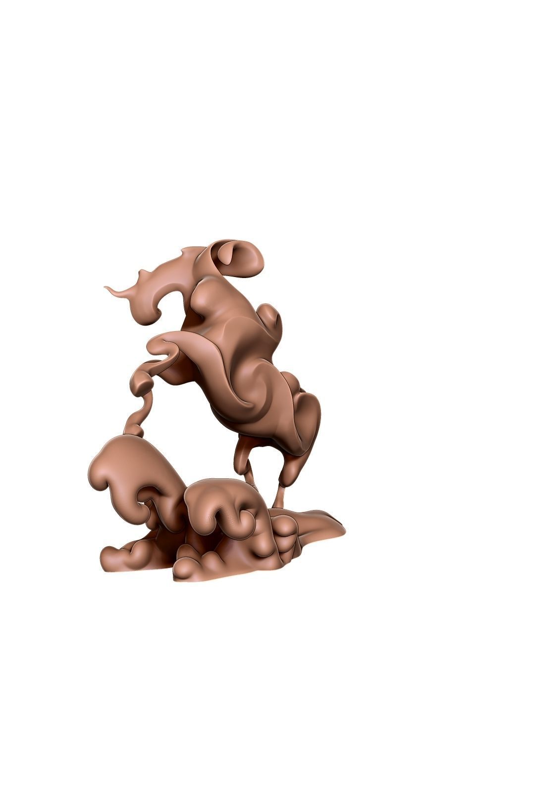 Horse waves 3D print model_4