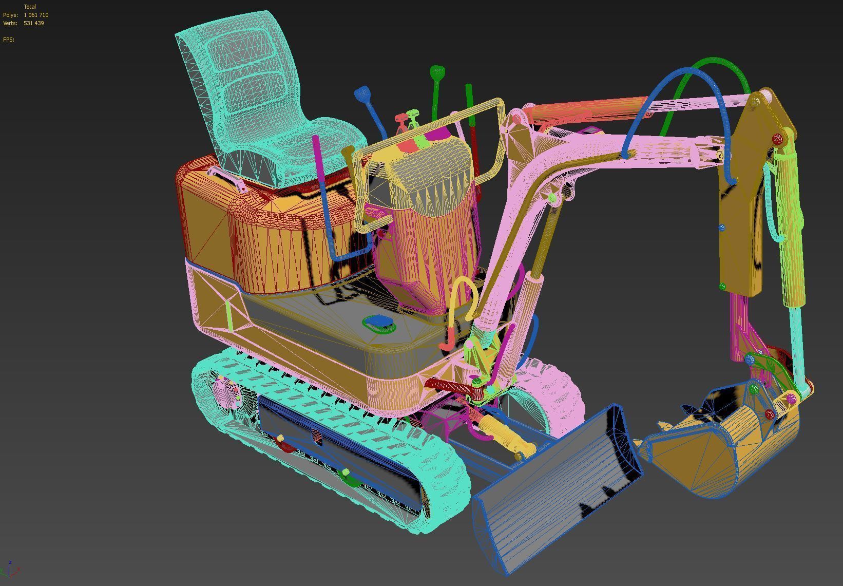 Mini excavator 3D model_13
