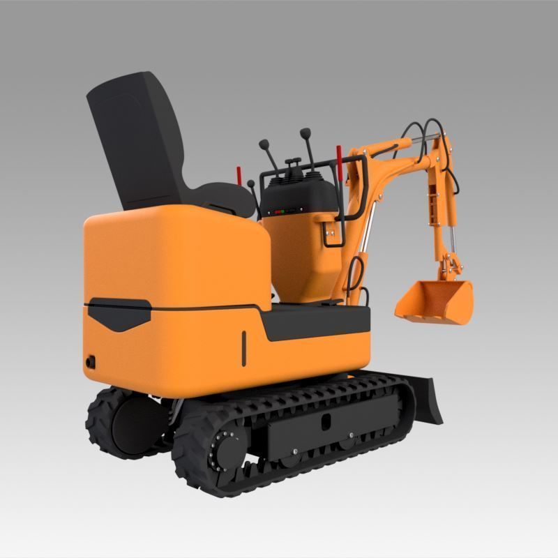 Mini excavator 3D model_6