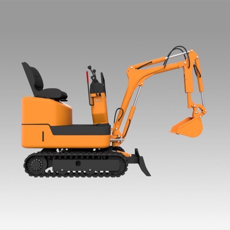 Mini excavator 3D model_7