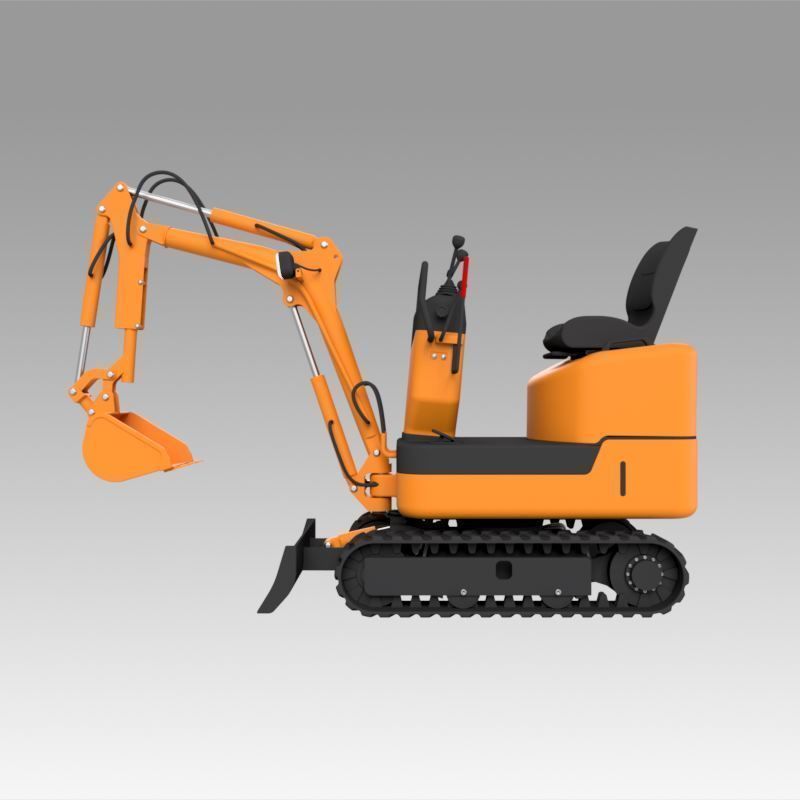 Mini excavator 3D model_3
