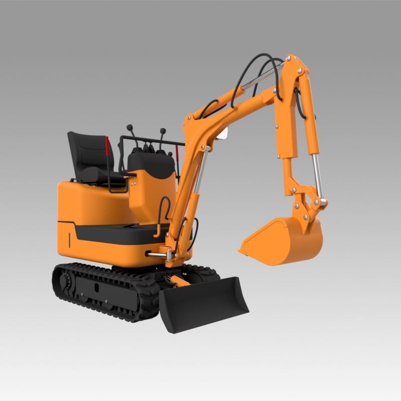 Mini excavator 3D model_8