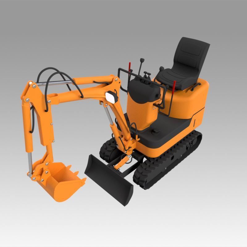 Mini excavator 3D model_10