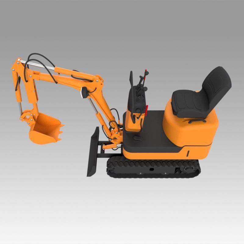 Mini excavator 3D model_11