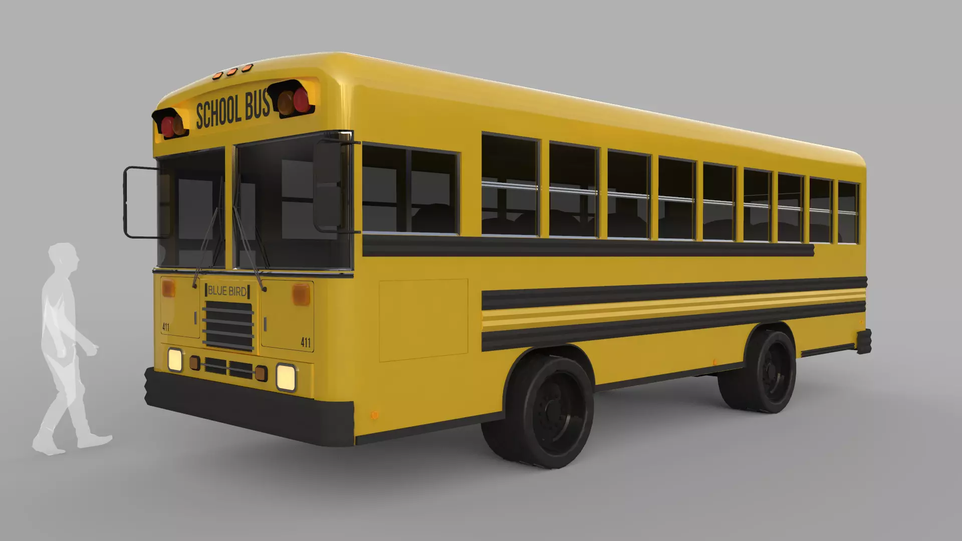 School Bus - Bluebird TC2000 Inspired 3D model_0