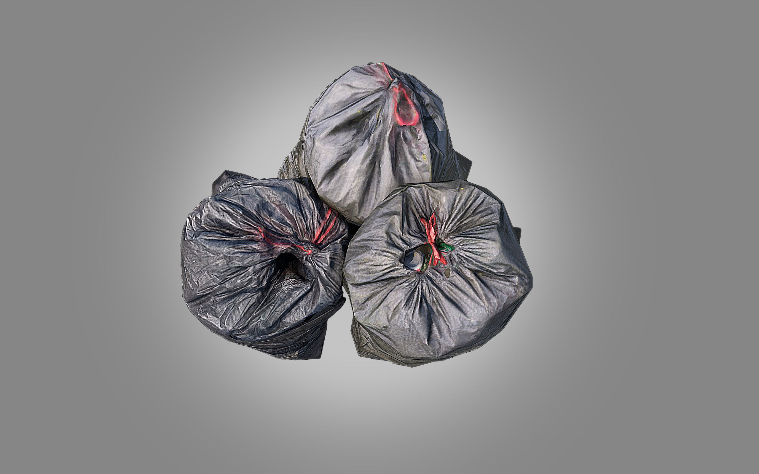 4 Trash Bag Bundle Low-poly 3D model_1
