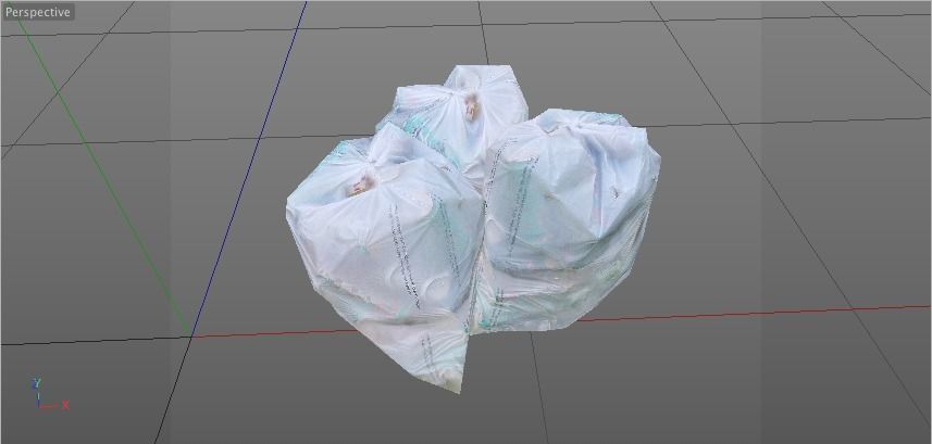 4 Trash Bag Bundle Low-poly 3D model_10