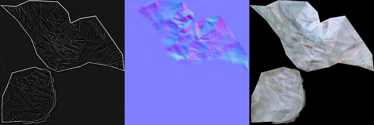 4 Trash Bag Bundle Low-poly 3D model_8