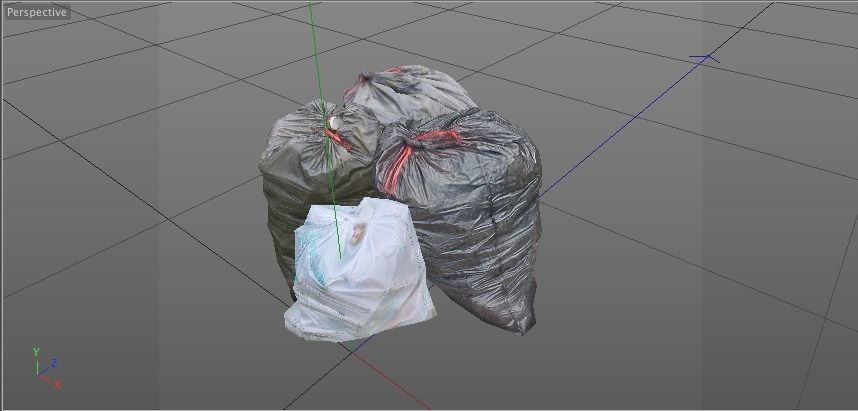 4 Trash Bag Bundle Low-poly 3D model_5