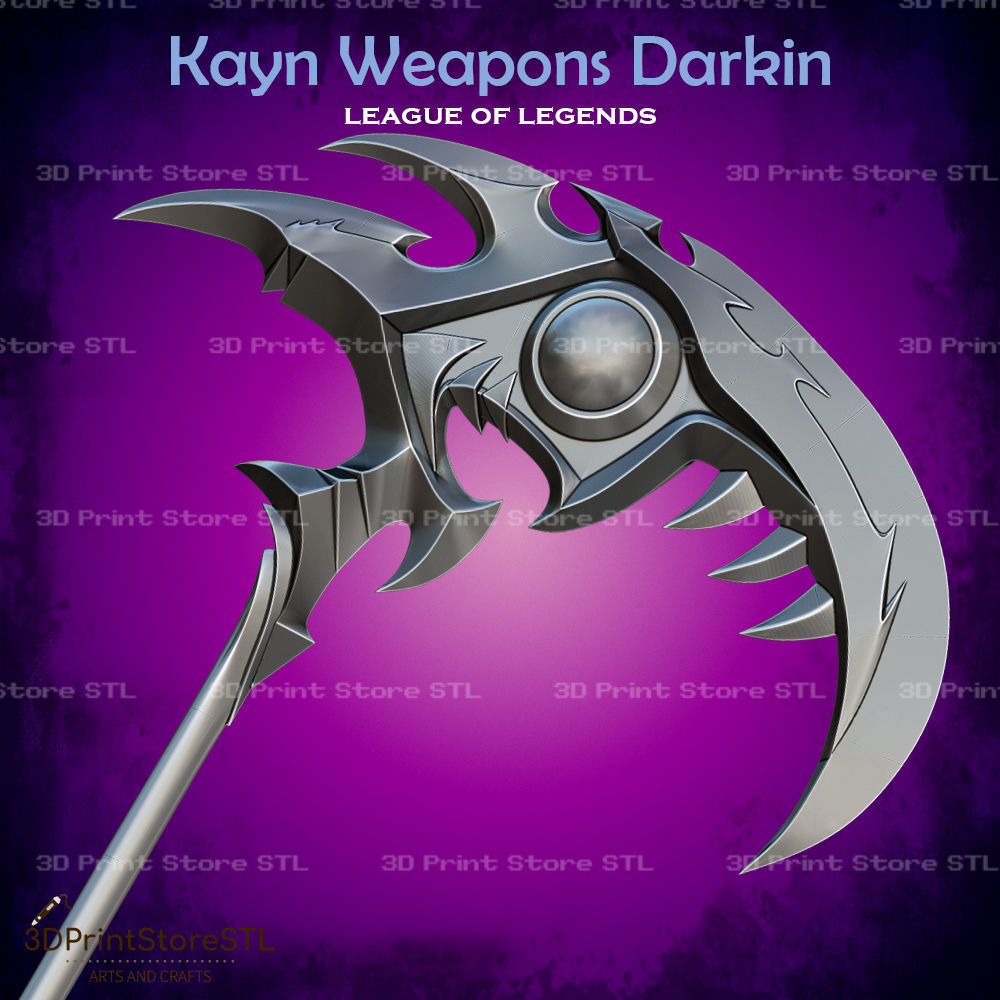 Kayn Darkin Scythes Cosplay League of Legends - STL File 3D print model_1