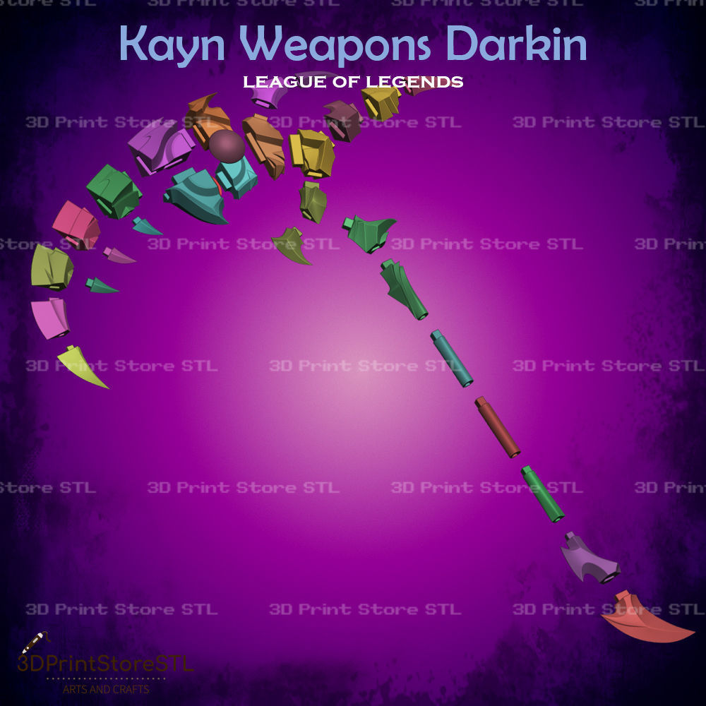 Kayn Darkin Scythes Cosplay League of Legends - STL File 3D print model_2