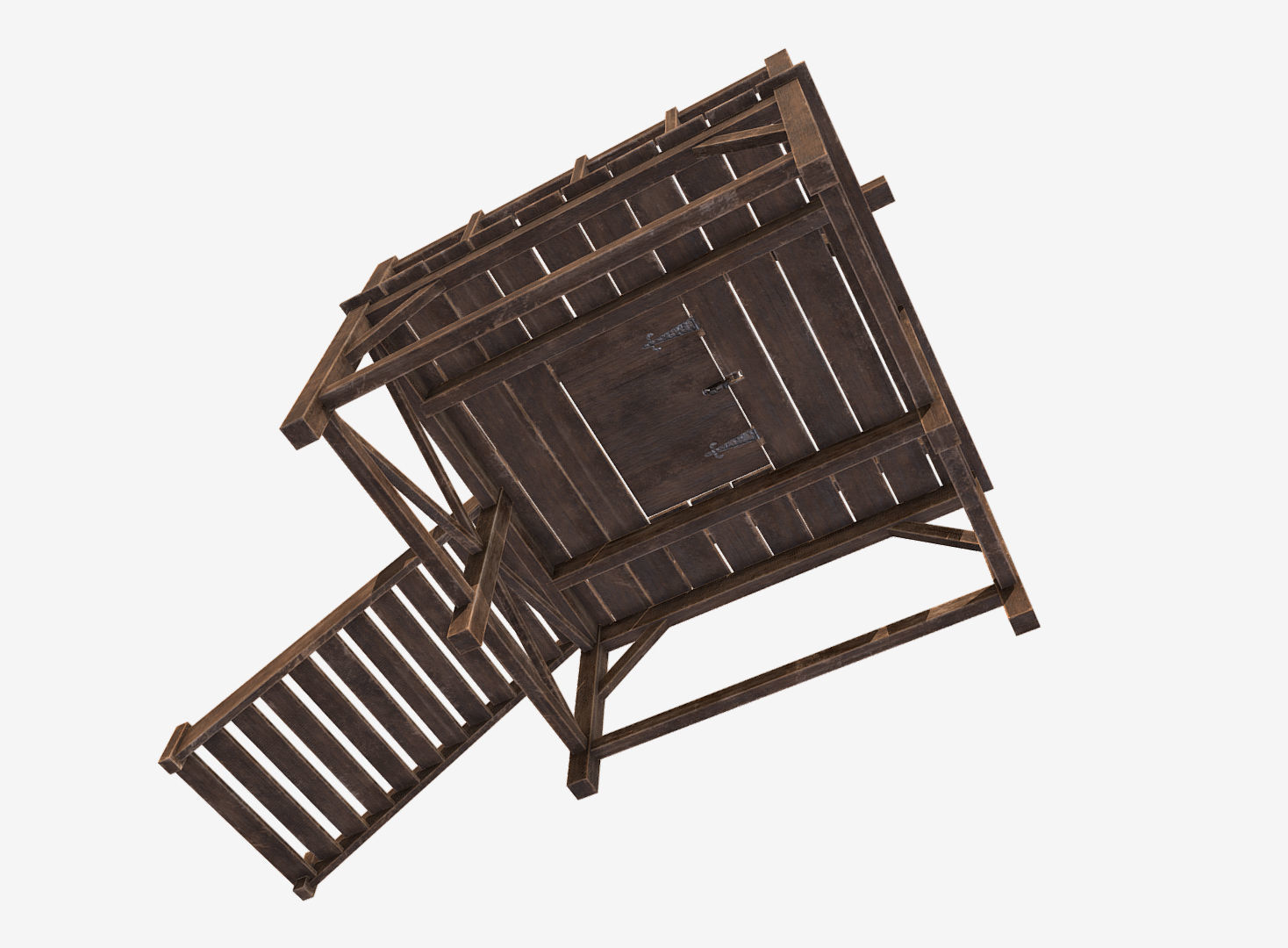 Medieval Gallows Low-poly 3D model_5