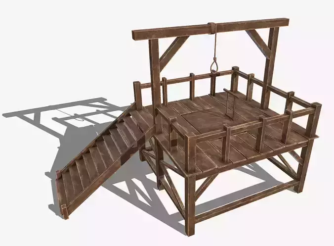 Medieval Gallows Low-poly 3D model