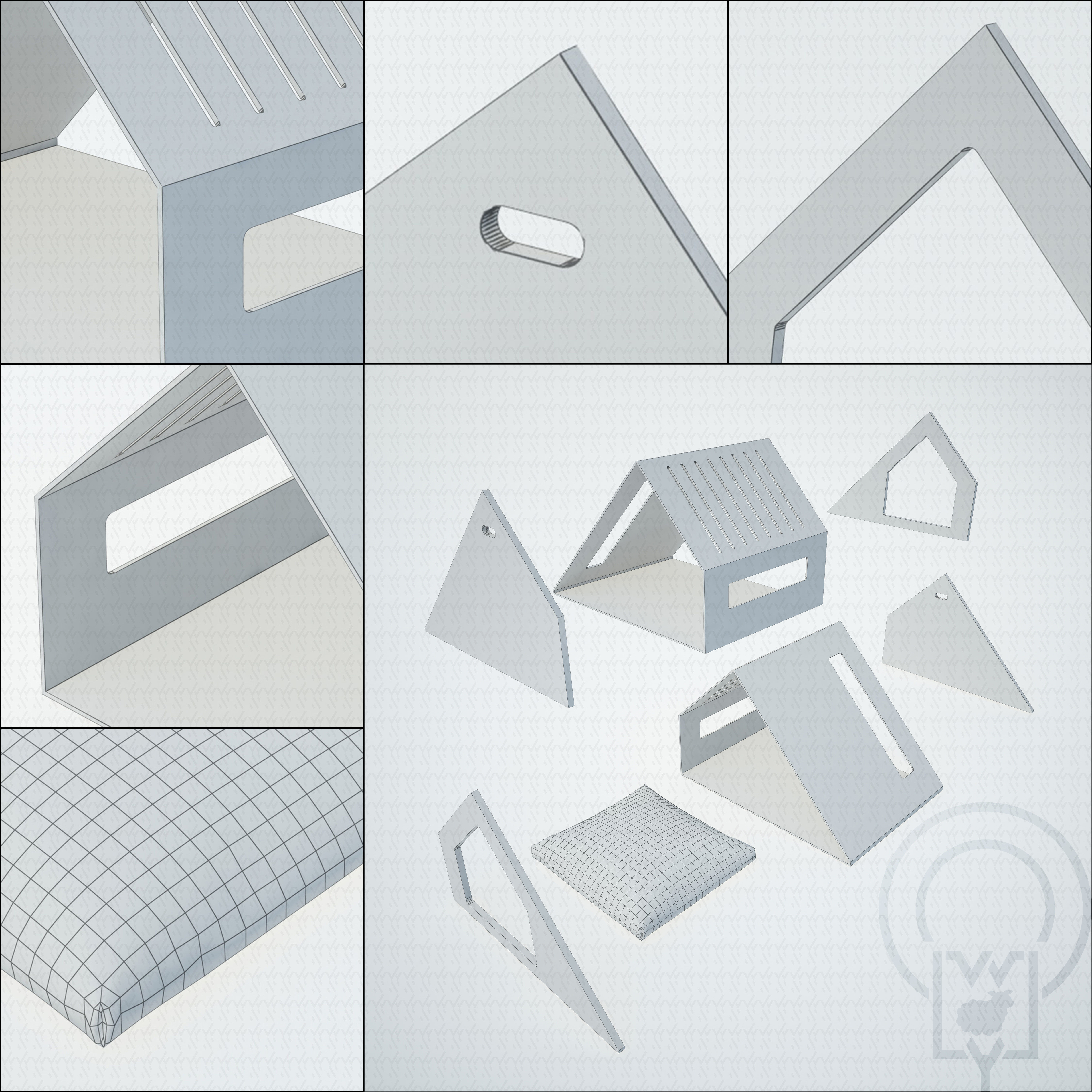 Deauvile pet House  Low-poly 3D model_3