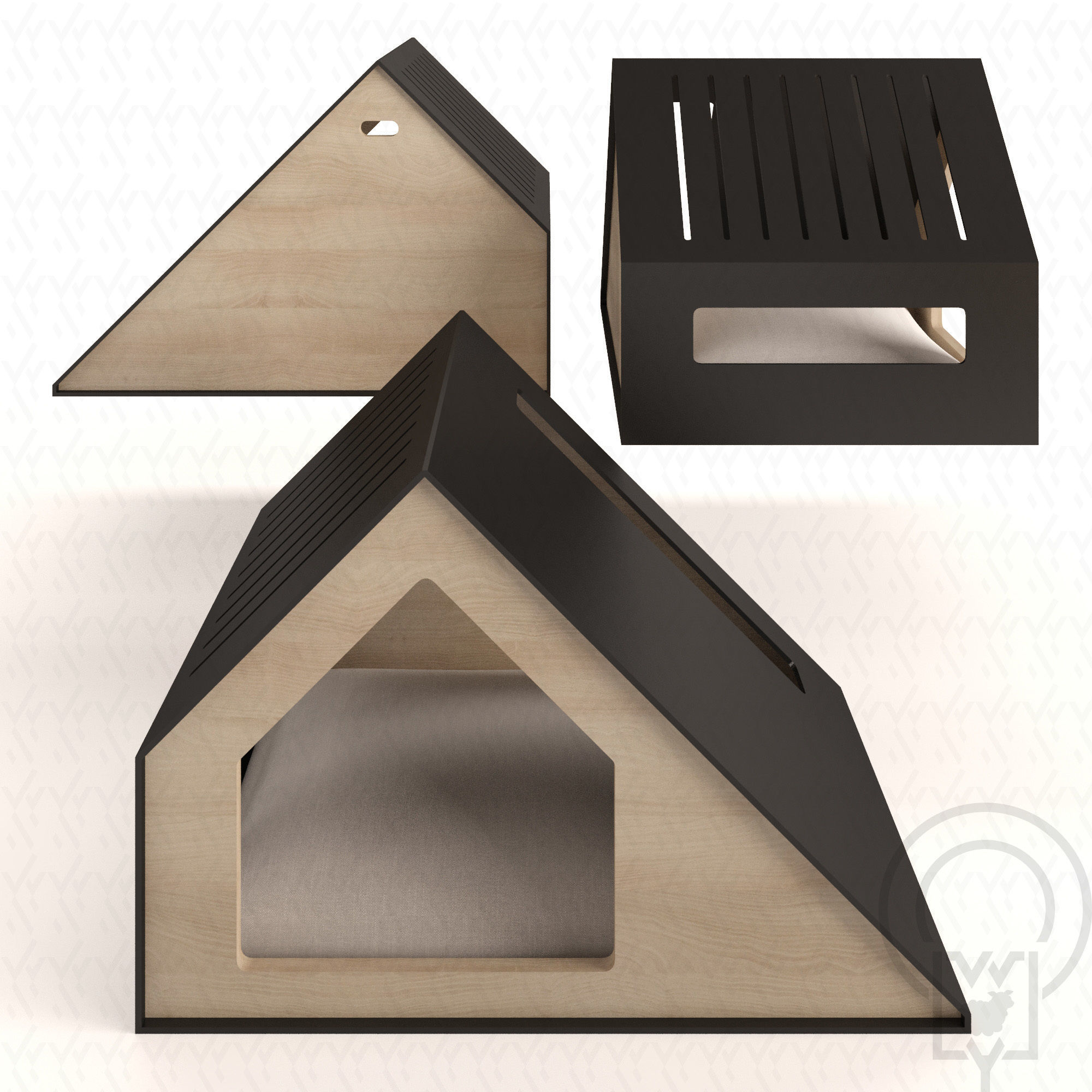 Deauvile pet House  Low-poly 3D model_1