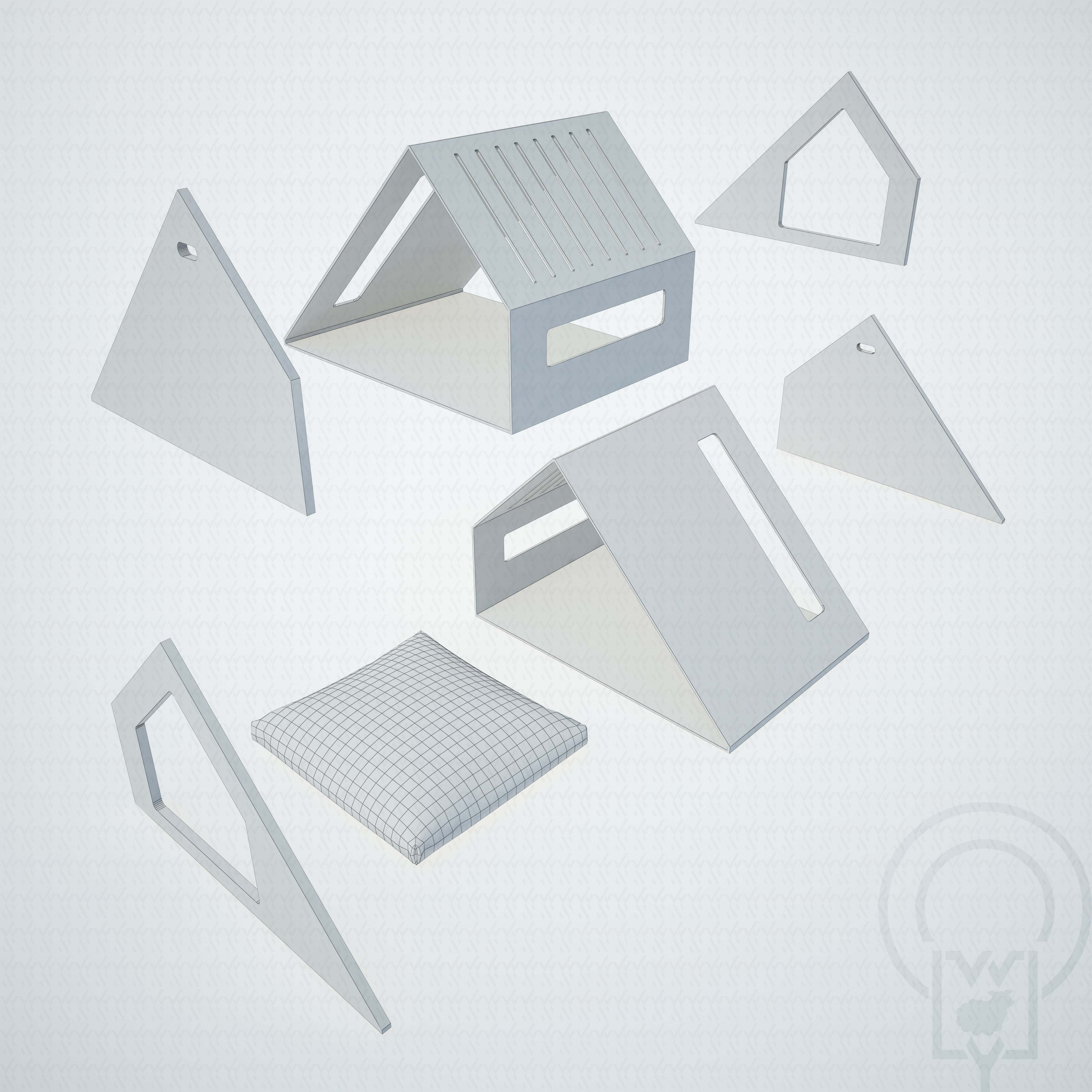 Deauvile pet House  Low-poly 3D model_4