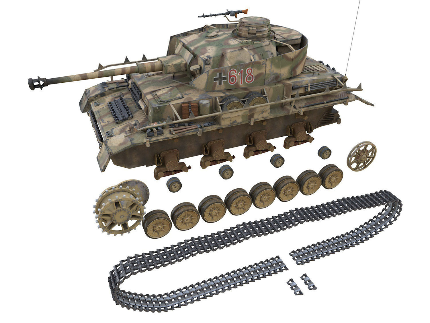 PzKpfw IV - Panzer 4 - Ausf H - 618 3D model_13