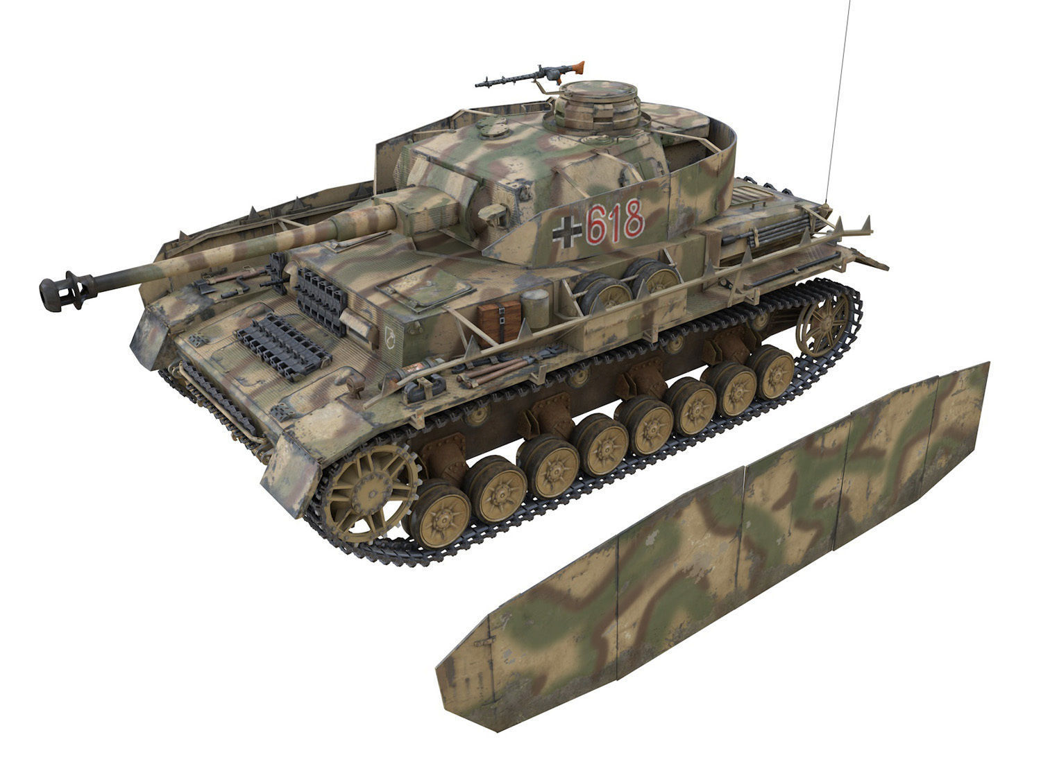PzKpfw IV - Panzer 4 - Ausf H - 618 3D model_12