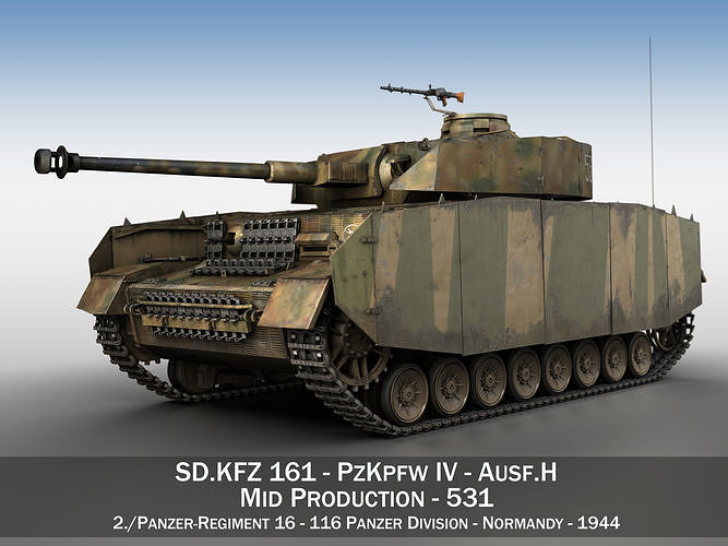 PzKpfw IV - Panzer 4 - Ausf H - 531 3D model