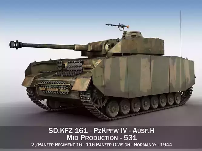 PzKpfw IV - Panzer 4 - Ausf H - 531 3D model
