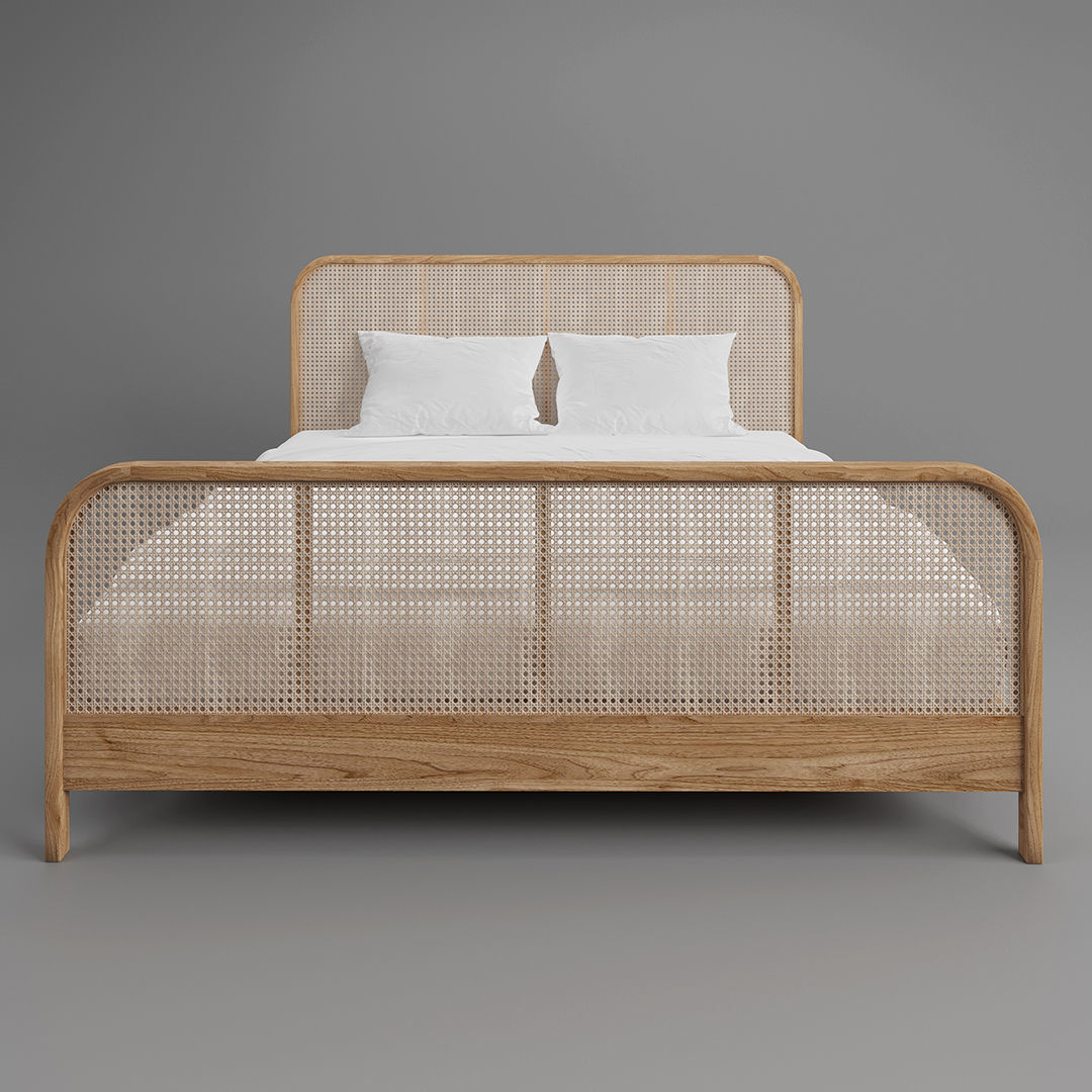 Rattan Bed Indochine 3D model_2
