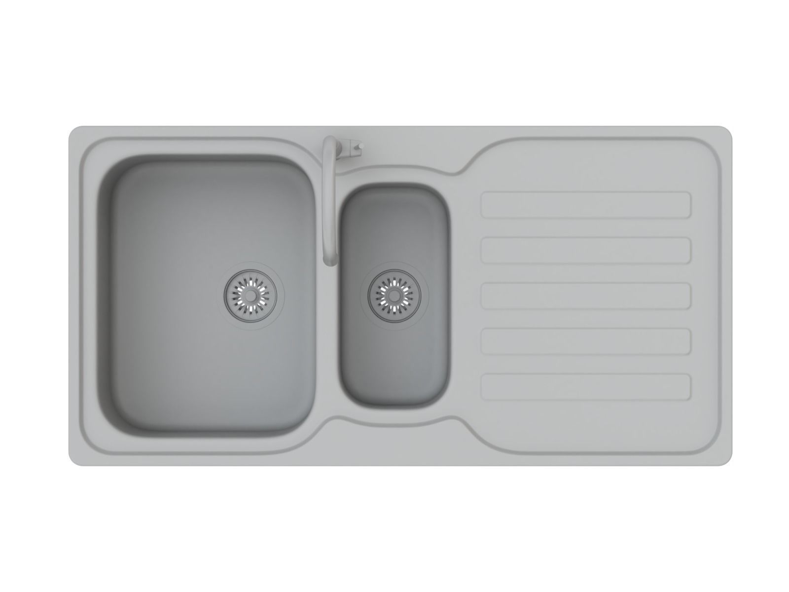 Kitchen Sink with double Bowl Tap and Drain 3D model_20