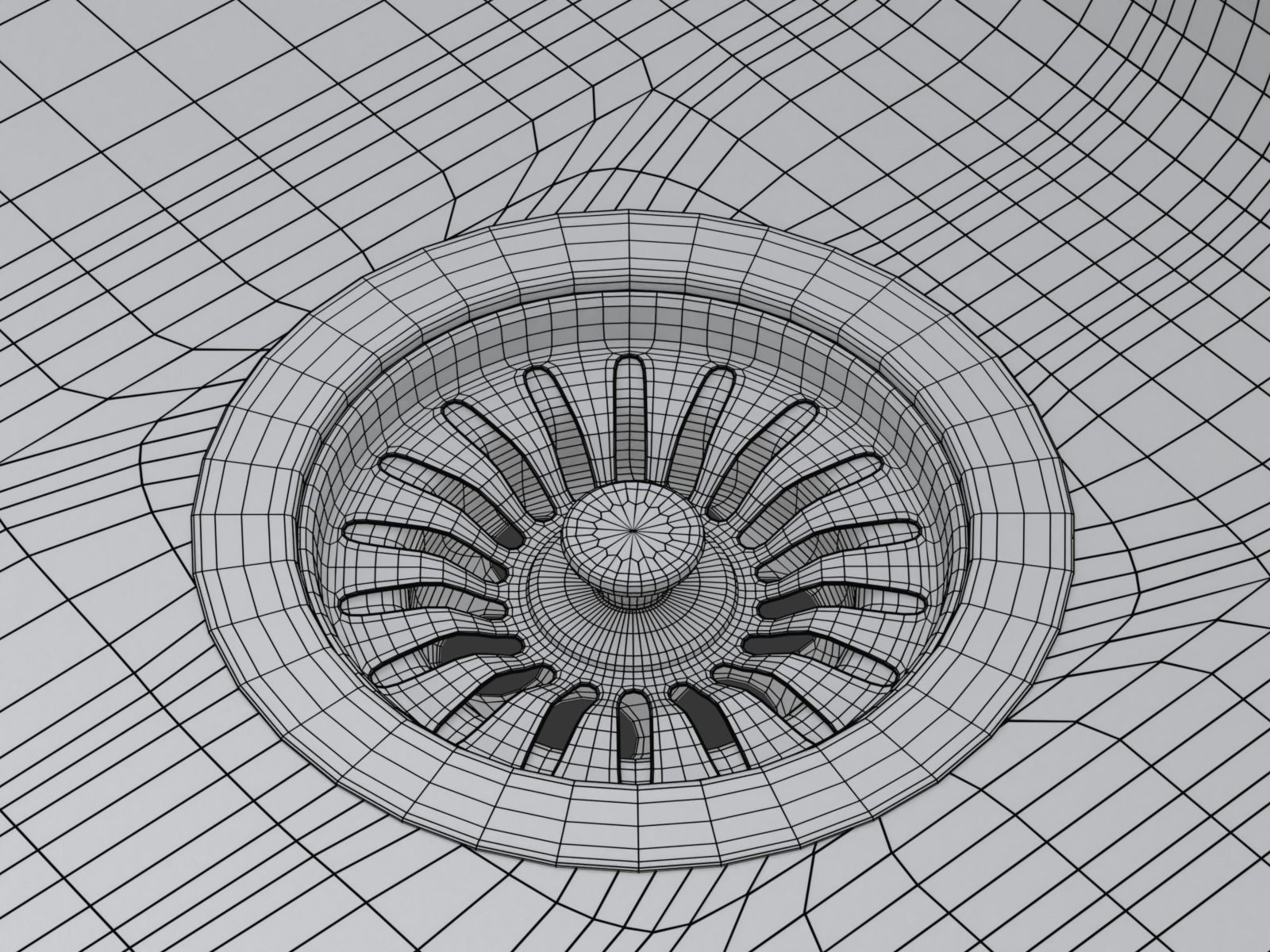 Kitchen Sink with double Bowl Tap and Drain 3D model_38