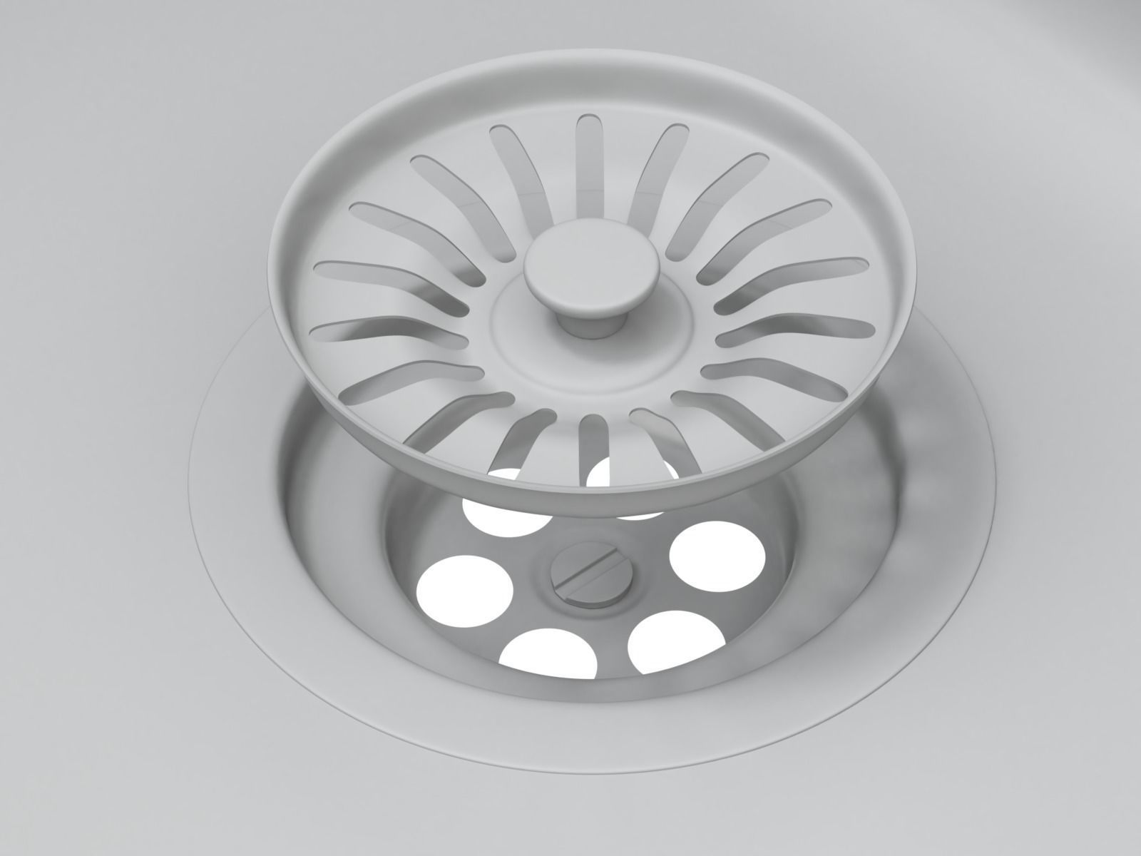 Kitchen Sink with double Bowl Tap and Drain 3D model_18