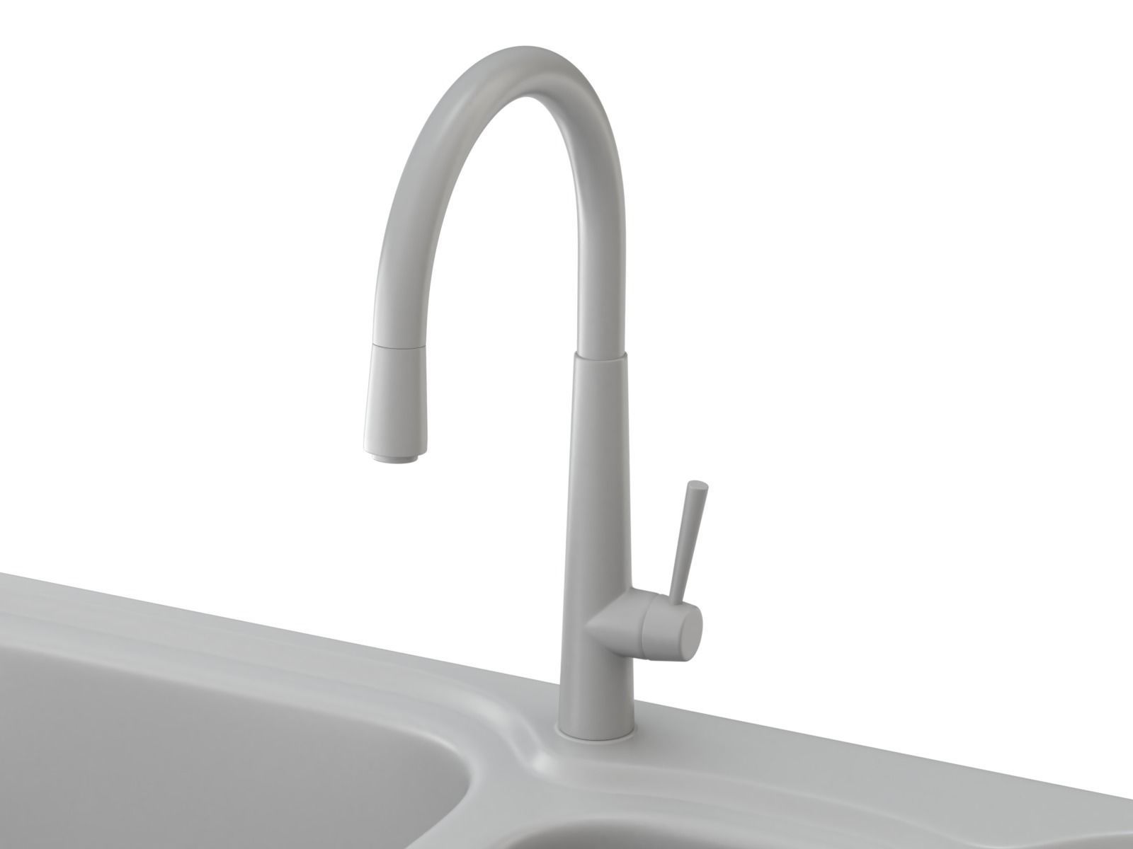 Kitchen Sink with double Bowl Tap and Drain 3D model_19