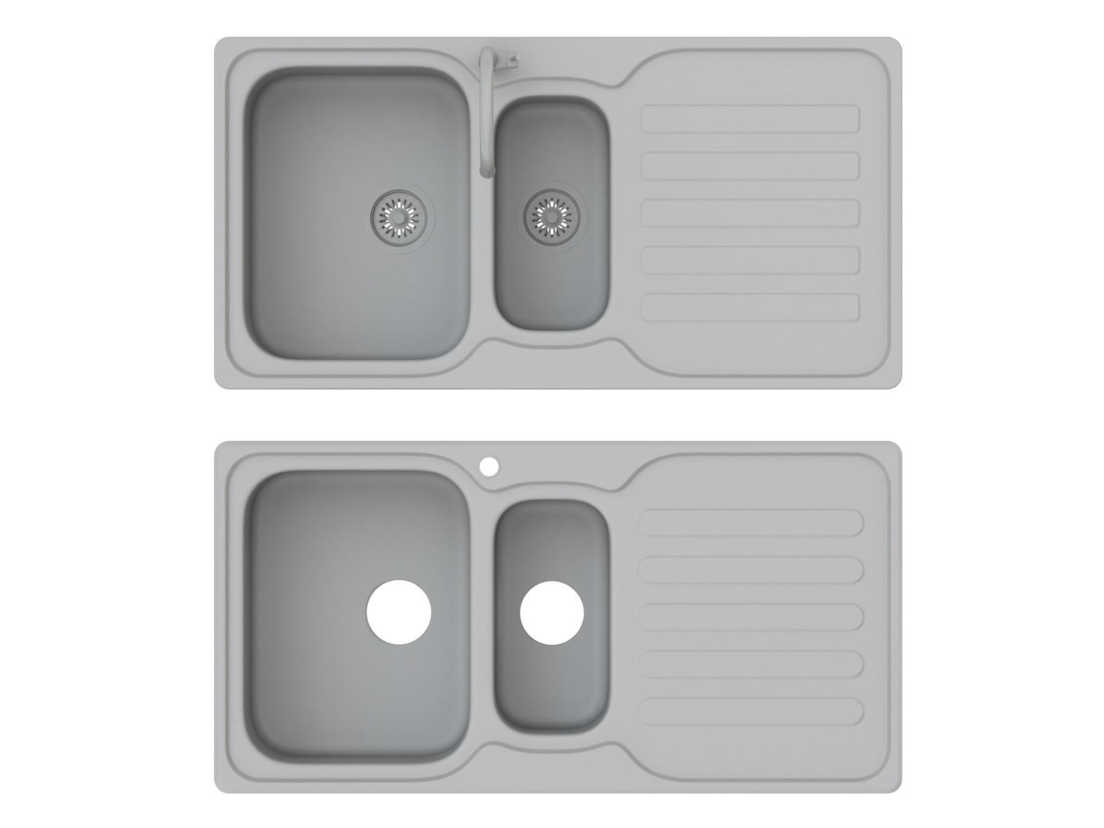 Kitchen Sink with double Bowl Tap and Drain 3D model_21