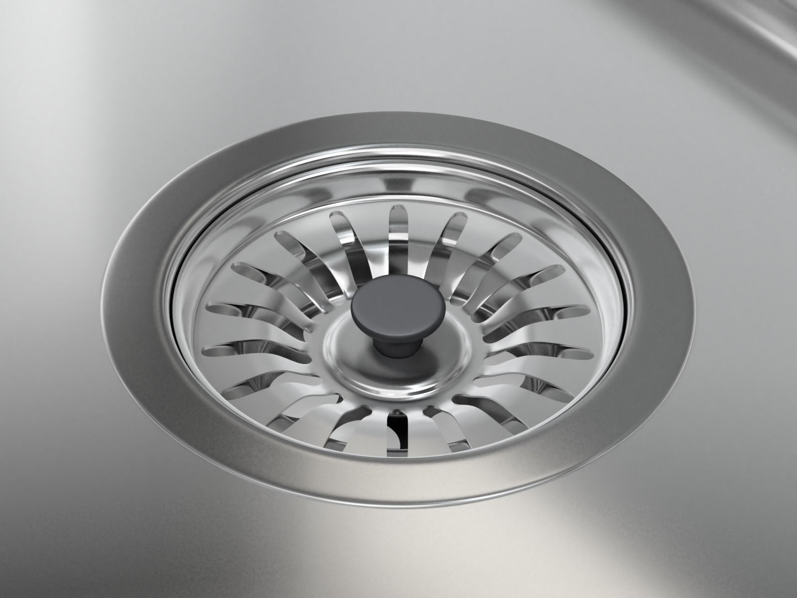 Kitchen Sink with double Bowl Tap and Drain 3D model_2