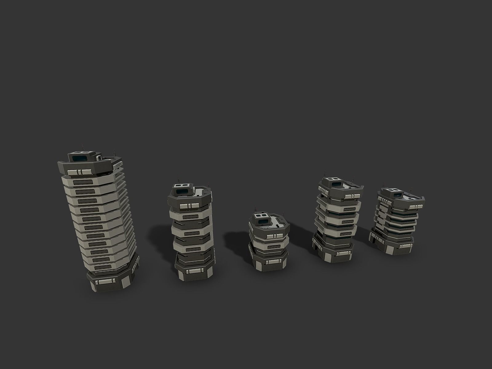 Lowpoly Modular Scifi Building 04 Low-poly 3D model_14