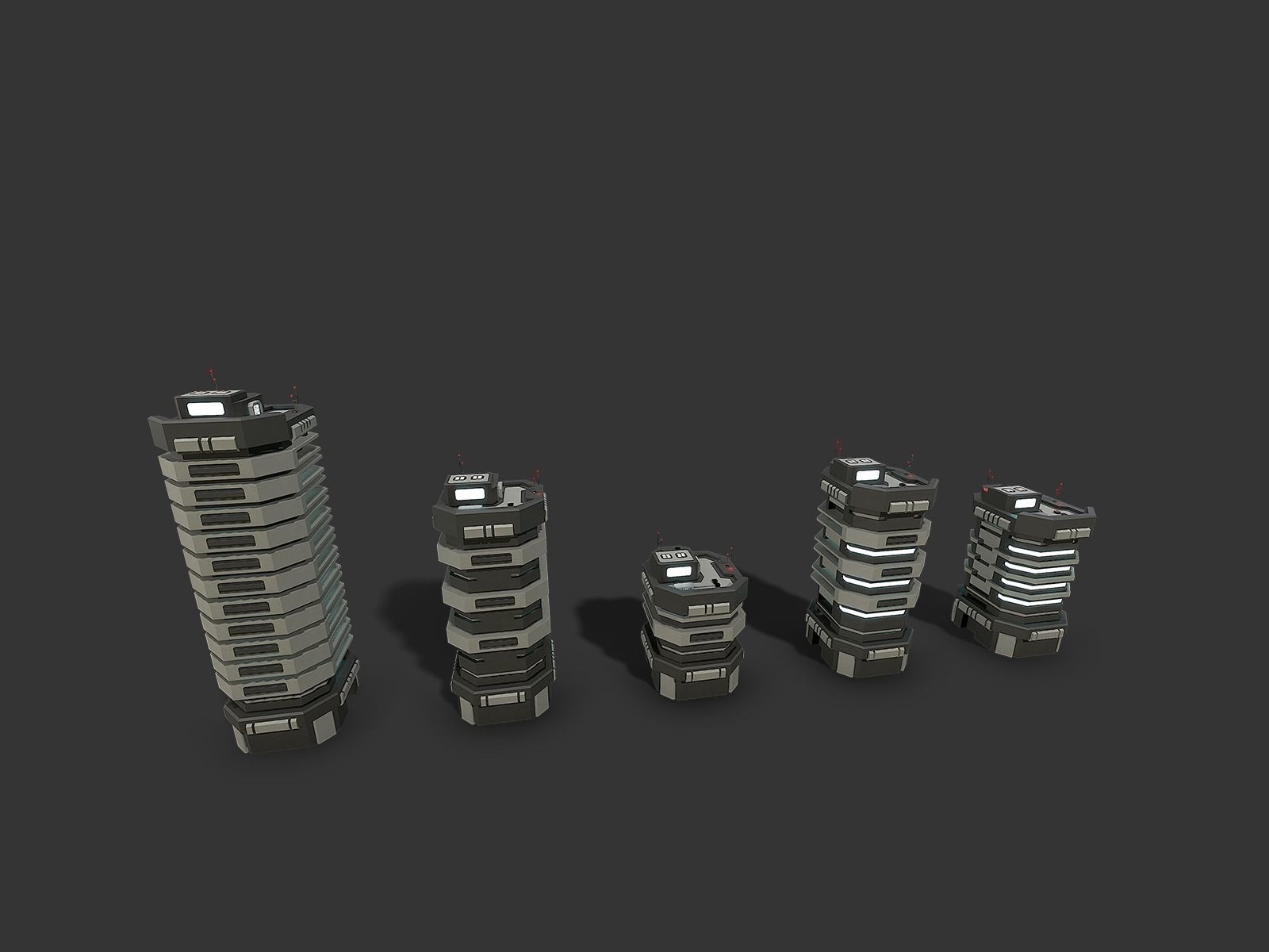 Lowpoly Modular Scifi Building 04 Low-poly 3D model_13