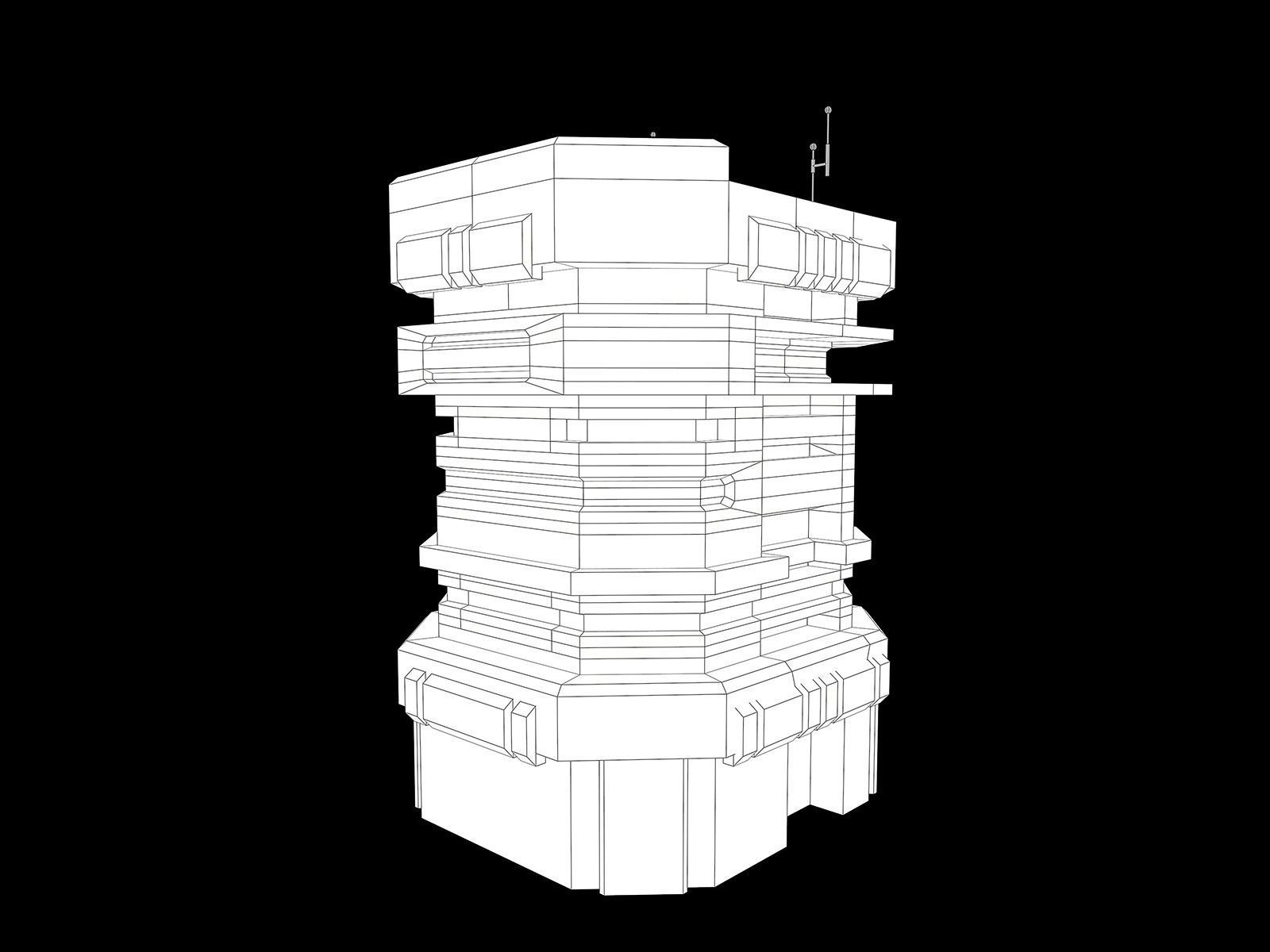 Lowpoly Modular Scifi Building 04 Low-poly 3D model_20