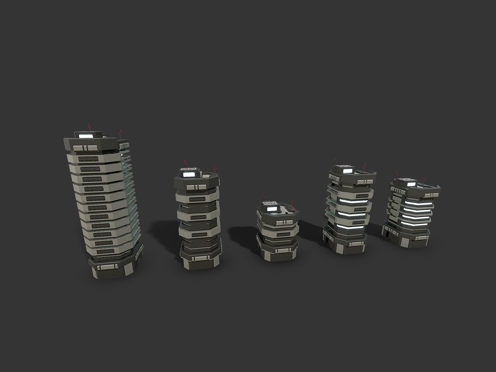 Lowpoly Modular Scifi Building 04 Low-poly 3D model_16