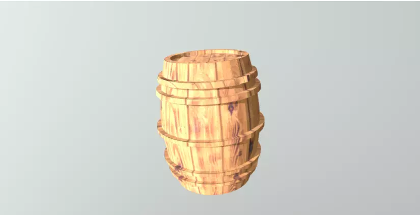 Wooden Barrel Free low-poly 3D model