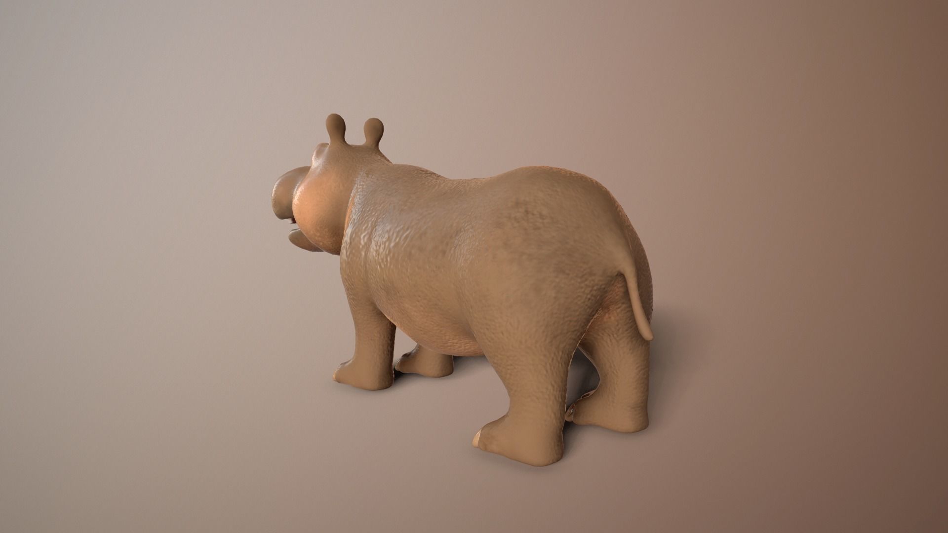 cartoon hippo Low-poly 3D model_4