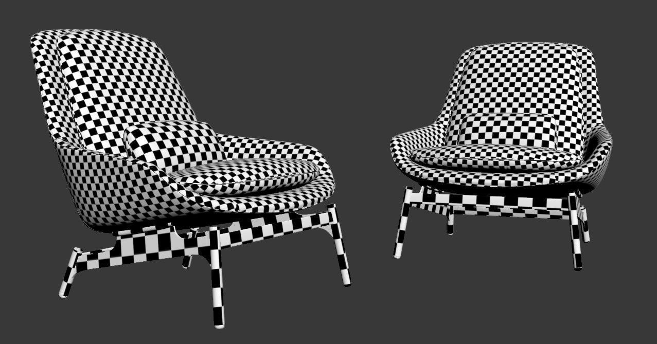 Blu Dot Leather Field Lounge Chair 3D model_5