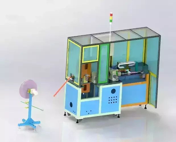 Film laser alignment cutting machine Low-poly 3D model