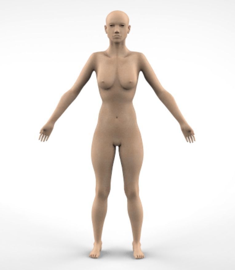 Female Character - Mid Poly 3D model_1
